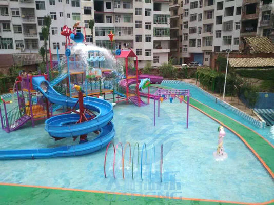 Glissière d'eau résidentielle de terrain de jeu Aqua Park Fiberglass Water House pour des enfants