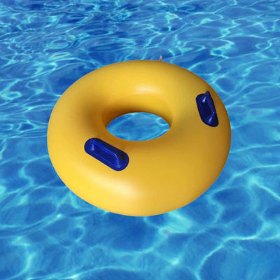 Parcs aquatiques OEM à double tube en plastique jaune gonflables pour la natation Anneaux flottants avec poignée pour enfants