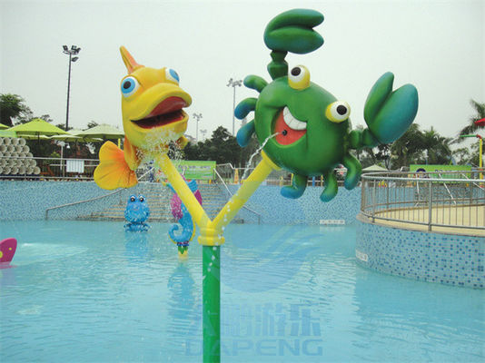 Le jet de poissons et de crabe de fibre de verre a placé des jouets pour des enfants Aqua Park Splash Zone
