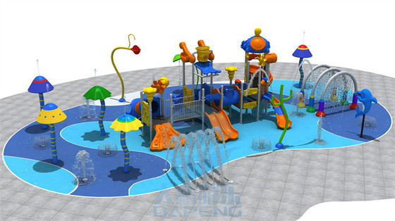 terrain de jeux résidentiel de l'eau 250sqm avec les tapis et les dispositifs antidérapants de jet d'eau d'amusement