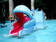 Toboggan de piscine en fibre de verre en forme de grenouille de baleine pour enfants