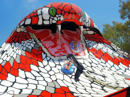 Un bon prix. Glissière d'eau de cobra de canalisation du message publicitaire 15m de glissière de parc aquatique de fibre de verre double en ligne