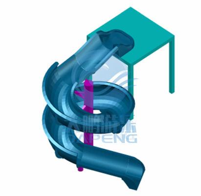 OEM 3,3 mètres Fibre de verre parc aquatique piscine glissière - bleu