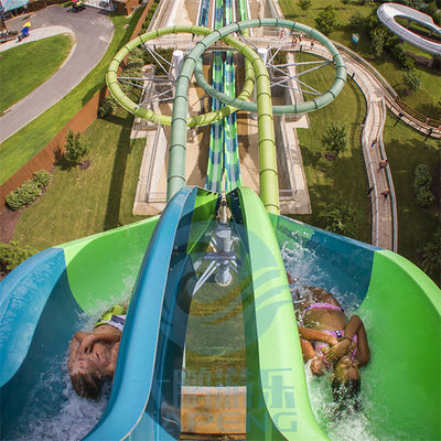 Un bon prix. Glissière de piscine de canalisation de parc aquatique de fibre de verre de glissière d'eau d'Aqualoop de torsion double en ligne