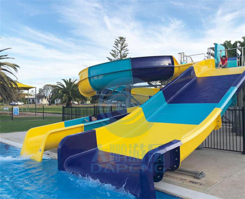 L'eau de piscine de fibre de verre glissent les parcs occidentaux de plage recourent Aqua Slide Sets
