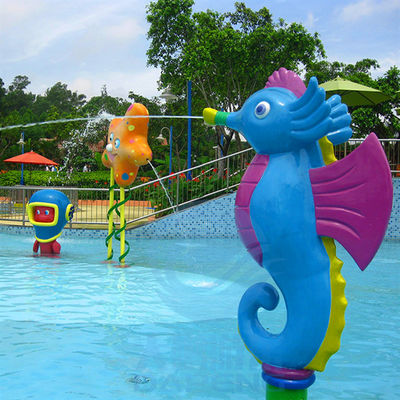 Équipement de parc à thème de l'eau, jet d'hippocampe de jeu de l'eau de fibre de verre pour des enfants