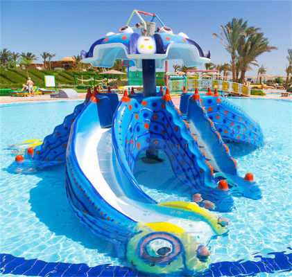 Les enfants de Mini Pool Slide Outdoor Indoor de poulpe jouent la fibre de verre de piscine avec le toit