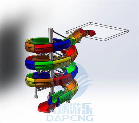 Résistant UV d'oxydation ouverte simple de glissière d'eau de piscine de spirale de corps d'ODM d'OEM