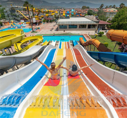Taille de diapositive d'eau d'arc-en-ciel de Mat Racer Water Slide Cluster de fibre de verre 6m