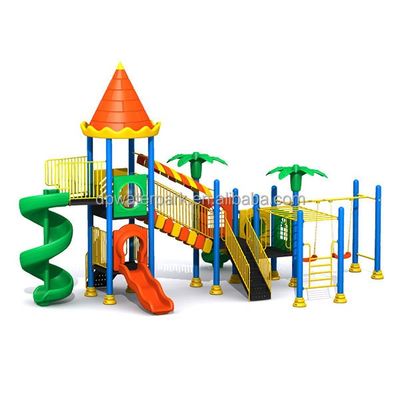 Les enfants faits sur commande de la Chine garent le terrain de jeu d'équipement que la grande oscillation en plastique de glissière place extérieur pour des enfants