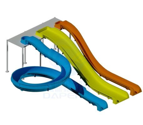 Parcs aquatiques extérieurs Amusement Jeux pour enfants au-dessus de la piscine au sol Glissière d'eau
