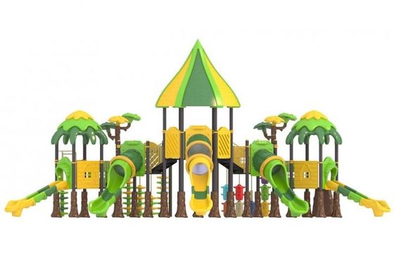 ODM équipement de terrain de jeux en plein air Playhouse en plastique avec toboggans