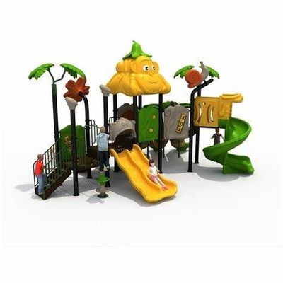 Jeux d'extérieur OEM Grand jardin d'arbre en plastique avec un jeu de diapositives en spirale