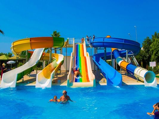 Parcs aquatiques en plein air, terrain de jeux en fibre de verre, toboggan à vendre