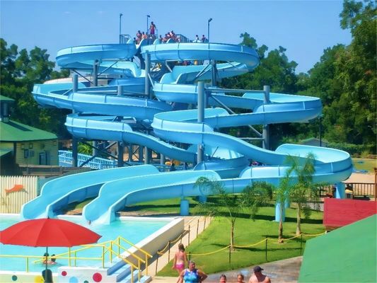 18.5Kw / heure Glissière à eau en fibre de verre Parc d'attractions Équipement de piscine