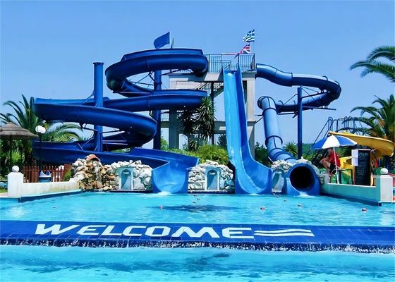 OEM équipement de parc à thème aquatique piscine promenades en plongée chaude glissière en acier galvanisé en fibre de verre