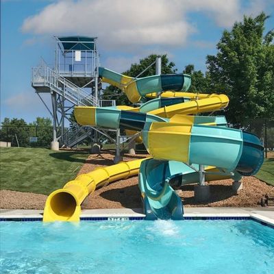 8m largeur du parc aquatique glissière Commercial glissières commerciales en fibre de verre pour les piscines privées