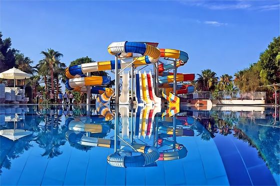 Piscine en fibre de verre durable, toboggan, parc à thème en plein air, jeux d'amusement, équipement de jeu