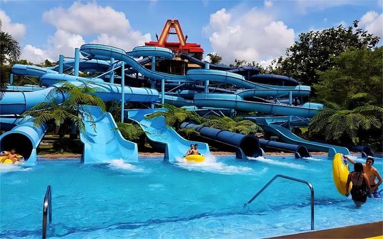 Parc aquatique extérieur piscine en fibre de verre glisser 5m de hauteur