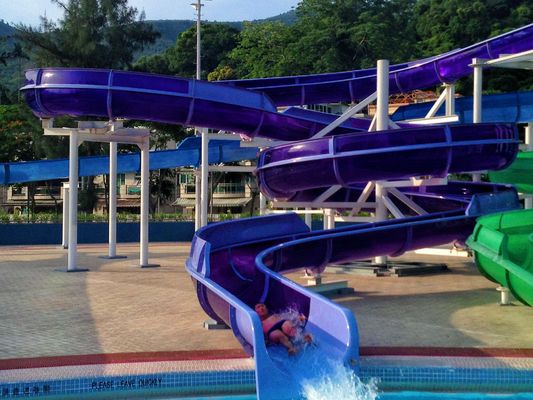 Parcs d'attractions équipement de jeux aquatiques toboggan en fibre de verre pour adultes
