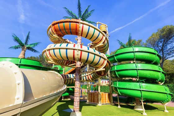 Équipement de terrain de jeux en eau extérieure Jeux pour enfants Fibre de verre Slide