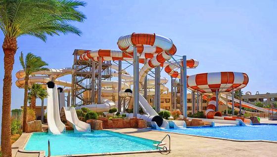 Parcs aquatiques extérieurs piscine toboggan en fibre de verre