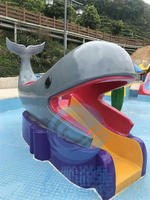 Jeux aquatiques pour enfants Terrain de jeux aquatique avec piscine Randonnées de baleines toboggan en fibre de verre