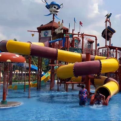 Parcs aquatiques de loisirs équipement de fête toboggan commercial en fibre de verre