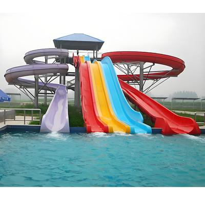 Toboggan aquatique en fibre de verre pour piscine extérieure, équipement de parc aquatique, toboggan en spirale ouvert et fermé pour enfants et adultes