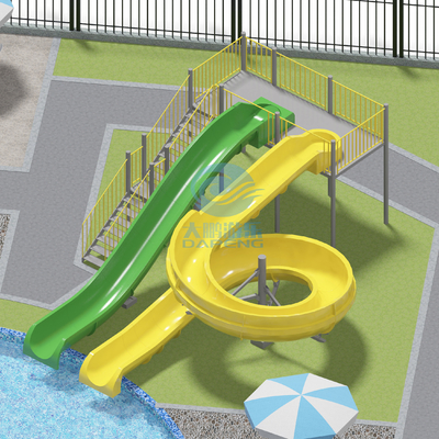 Slide de piscine résidentielle pour enfants et adultes équipement d'eau personnalisé personnalisation de couleur en fibre de verre