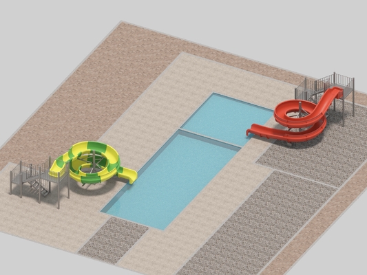 Un bon prix. Toboggan aquatique d'été pour adultes et enfants en fibre de verre, en spirale, adapté aux piscines résidentielles, commerciales et hôtelières en ligne