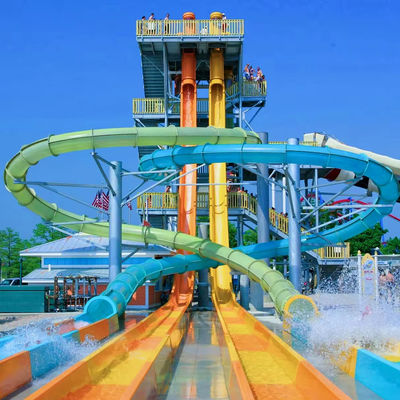 Un bon prix. Customized Colorful Fiberglass Water Park Slide Ending with Pool for Resort Hotels en ligne