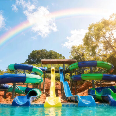 Un bon prix. Glissière à eau en spirale ouverte Combinaison de balade en fibre de verre Utilisation de jeu Pour la piscine familiale en plein air Parc aquatique Conception 2D personnalisée en ligne