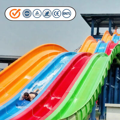 Toboggan aquatique de course arc-en-ciel en fibre de verre pour parc aquatique, équipement de piscine, toboggan à 3 couloirs pour jeux aquatiques adultes, capacité 100KG