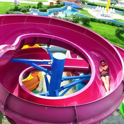 Toboggan de parc aquatique en spirale ouverte en fibre de verre, attraction personnalisée pour adultes à usage commercial
