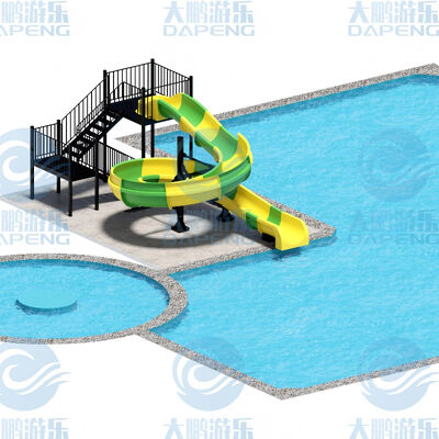 2.5m Hauteur du toboggan à eau en spirale ouverte Petit équipement en fibre de verre pour les projets résidentiels hôteliers