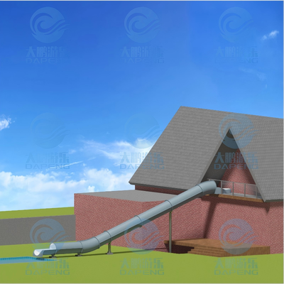 4.14m Durable Fiberglass Closed Water Slide Backyard Amusement For Residential Swimming Pools Custom