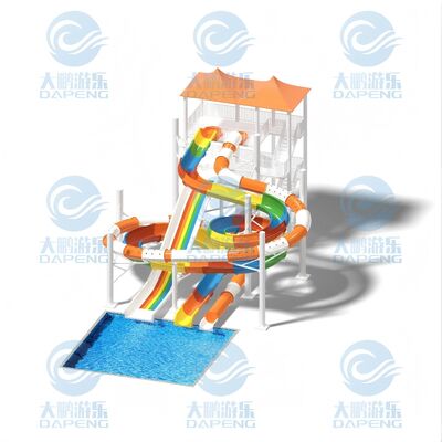 Toboggan aquatique combiné en fibre de verre de 7,4 m, équipement de parc aquatique commercial