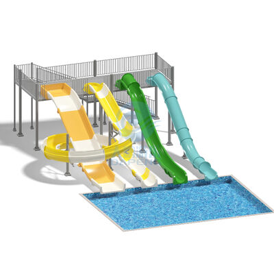 Un bon prix. Des toboggans commerciaux de 4 m de hauteur Parcs aquatiques en fibre de verre Utilisation pour le parc aquatique Resort Parc d'attractions en ligne