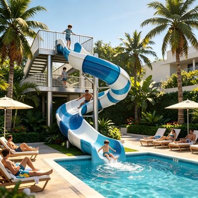 qualité Piscine en fibre de verre ouverte en spirale de qualité supérieure, toboggan aquatique pour le projet de complexe et de parc aquatique Usine