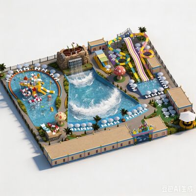 Un bon prix. Plan de conception et de construction personnalisé pour un parc aquatique professionnel de 6 000㎡ pour un parc aquatique commercial, tous âges en ligne
