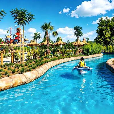 Un bon prix. Projet commercial Lazy River Conception et équipement pour un parc aquatique professionnel et un complexe aquatique en ligne