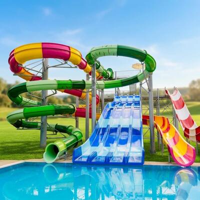La glissière d'eau en fibre de verre fermée par spirale faite sur commande a placé l'épaisseur de 6-10mm pour le parc aquatique commercial de piscine de station de vacances d'hôtel