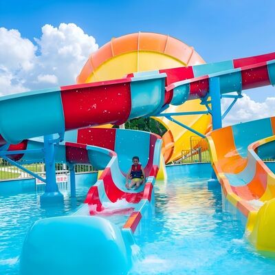 Single Spiral Slide Funnel Fiberglass Water Slide For Commercial Outdoor Aqua Theme Park Hotel Resort Pool
