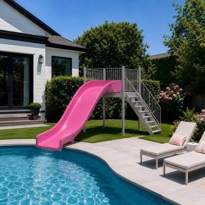 Résidentiel Durable Rose Large Fibre de verre toboggan pour adultes piscine privée Et le jeu amusant pour les tout-petits