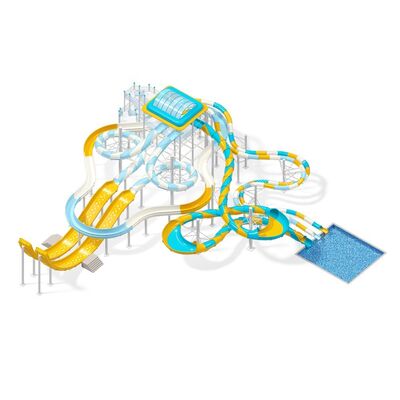 qualité Commercial 12m hauteur toboggan en fibre de verre arc-en-ciel couleur équipement de parc aquatique Jeu pour adultes Usine