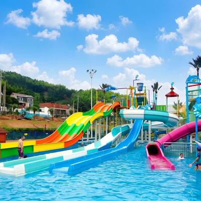 Toboggan aquatique sur mesure pour piscine, ensemble combiné en fibre de verre pour parc aquatique