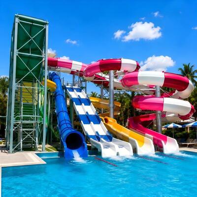 Un bon prix. Fabricants de toboggans aquatiques pour piscine en fibre de verre aux couleurs personnalisées pour aire de jeux de parc aquatique en ligne