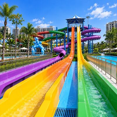 qualité Toboggan aquatique à grande vitesse en fibre de verre, course à plusieurs pistes pour équipement de parc aquatique Usine