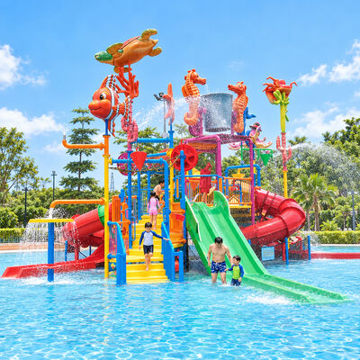 Un bon prix. Aire de jeux aquatique pour animaux de taille moyenne avec parc aquatique, plateformes à plusieurs niveaux et toboggans pour enfants online